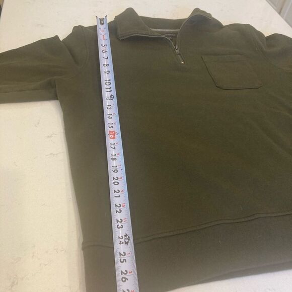 Banana republic Lux jersey half zip long sleeve olive green sweater XL - Picture 5 of 6